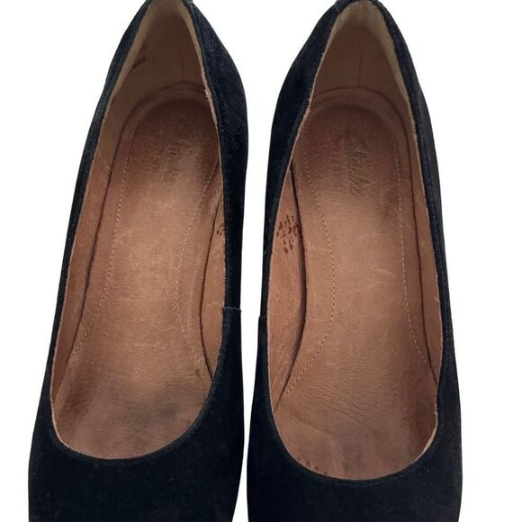 Clarks Artisan Comfort Sole Black Suede 3 1/4 " Heels 7.5 Medium - Picture 11 of 16